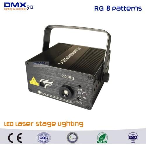 DHL Free shipping Led RG 8 Pattern Laser Projector Stage Light Effect Red Green Xmas Home Party Christmas Club Bar Blue Lights