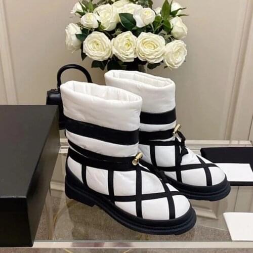 Platform Shoes Woman Warm Boots Woman Lace Up Zapatos De Mujer Bandge Botas Mujer Snown Laides Pumps Mid Calf Down Ins Hot Shoes