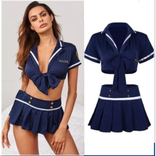 Cosplay women Sexy lingerie Sailor DS stage costumes sexy low waist splits student Stewardess cosplay uniforms Nightclubs outfit