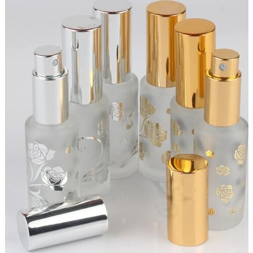 5Pieces Gold 15ml Glass spray bottles ,empty perfume glass 15ml bottles , 0.5 oz antique cut glass perfume bottles