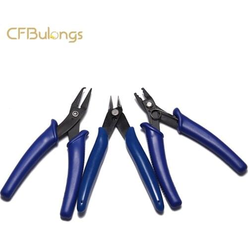 1 PCS Blue Non-Slip Handle Steel Multi-Function Open Loop Pliers Diagonal Pliers Handmade DIY Accessories Wholesale Jewelry