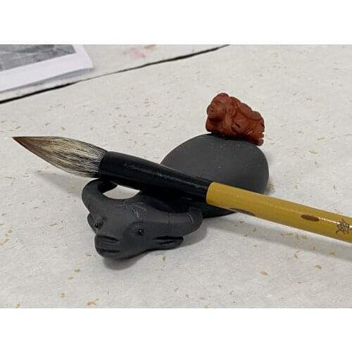 1pc Handmade Yixing Zisha Tea Pet Little buffalo Tea Pet Brush Rest Rack