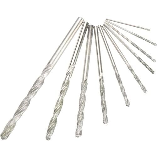 10pcs/Set Twist Drill Bits Diamond Tipped Drill Bit Set For Glass Tile Concrete Drilling Power Tool Accessories
