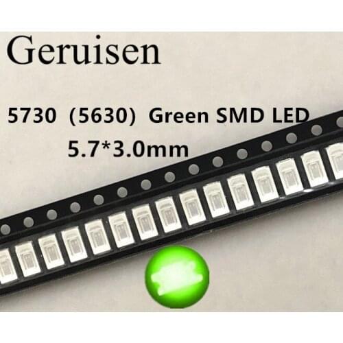 100PCS 5730/5630 SMD Green LED Light Emitting Diode SMD LED 5730 Green Surface Mount Led 520-575NM 2.0-3.6V Ultra Birght Led