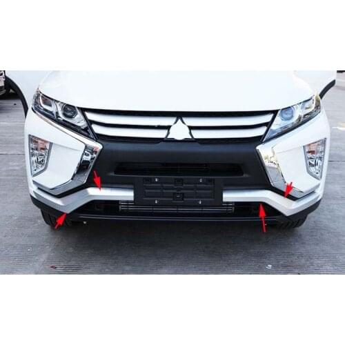 Chrome ABS Front Corner Protector Center Grille Trim For 2017-2020 Mitsubishi Eclipse Cross 2PCS