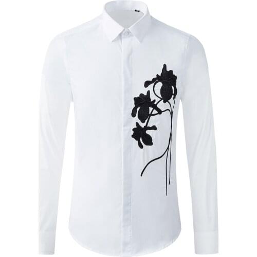 2020 New Arrival High Quality 100% Cotton Fashion Style Embroidery Men Long Sleeve Casual Shirts Size M L XL 2XL 3XL