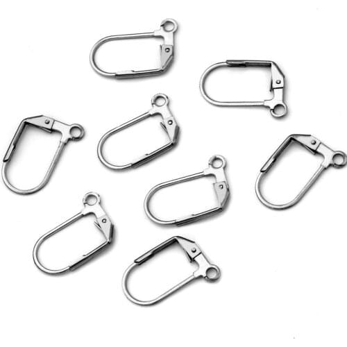 20pcs Non-fading Stainless Steel 11*18mm Simple French Ear Hook Earrings Accessories Wholesale
