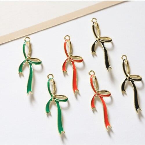 6pcs Korean fashion All-match national style alloy tassels Earrings for Women elegant bow pendant diy jewelry accessories materi