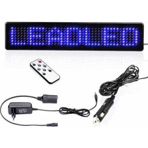 AC 100 - 240V voltage store output: DC12V Remote Control LED SIGN DIY Advertising LED Car display Board Blue English display