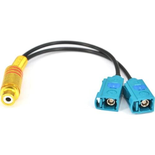 GPS Antenna Cable Dual Fakra Z Jack Female to RCA female Pigtail Y type Connector Splitter Combiner Cable Pigtail RG174 10cm