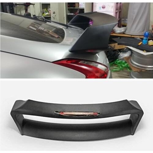 Car Accessories For Nissan 370z Z34 FRP Fiber Glass AM Style Rear Wing With Brake Light Fiberglass Type Amuse Trunk Spoiler Trim