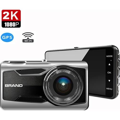 Car DVR Full HD 2K 4.0" Touch Screen Dual Lens Rear Camera Dash Cam 1440P GPS Wi-Fi Auto Video Recorder Registrator Night Vision
