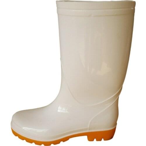 White Food Health Boots Multifunctional Rain Boots Middle Tube Wear Resistant Acid Alkali Resistant Salt Labor Protection Shoes