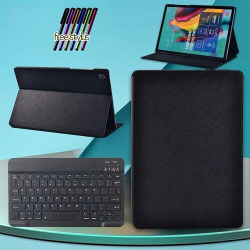 Case for Samsung Galaxy Tab S5e T720/T725 10.5 Inch PU Leather Stand Protective Cover+ Wireless Bluetooth Keyboard + Stylus