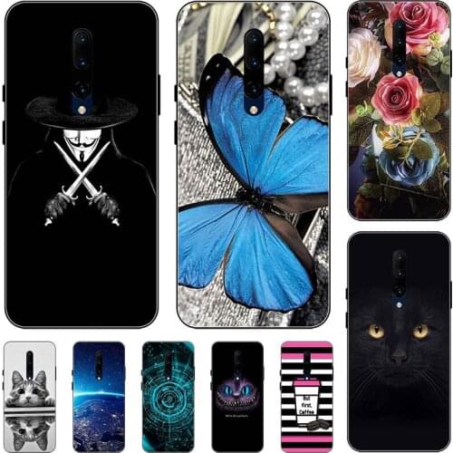 Phone Case For Oneplus 7 Pro 6.67" Cover Fashion Soft Silicone Relief Case For Oneplus 7 6.41" Animal Cat Capa Coque