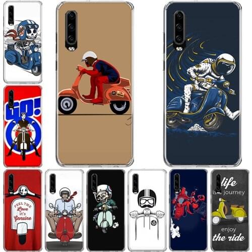 Vespa Scooter Phone Case For Huawei P10 P20 P30 P40 Mate 30 20 10 Lite Pro P Smart Z Plus 2019 2018 Cover Coque
