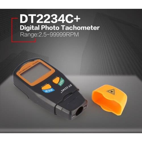 DT2234C + Digital Laser Tachometer RPM Meter Non-Contact 2.5RPM-99999RPM LCD Display Speed Meter DT2234C Tester Speed