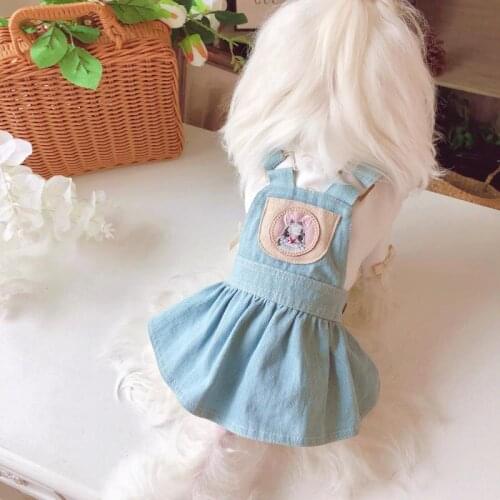 Spring Autumn Dog Dress Denim Skirt Cat Puppy Chihuahua Clothing Yorkie Clothes Poodle Bichon Pomeranian Schnauzer Pet Costume