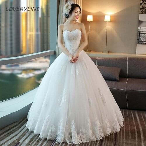 Elegant Lace Princess Wedding Dress Appliques Vintage Big Lace Edge Bride dresses Vestido De Noiva Plus Sizes