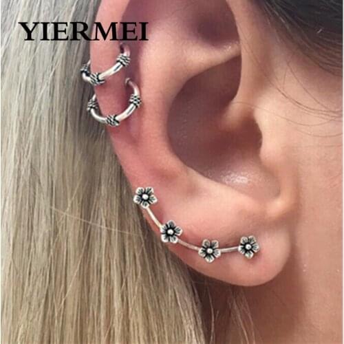 European And American Fashion Jewelry Summer New Small Earrings Temperament Small Plum Double Circle Earrings