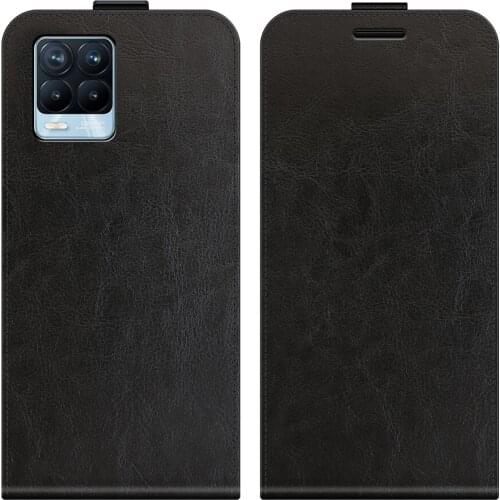 For Realme 8 Case Flip Vertical PU Leather Case Cover Card Slot Magnetic Protective Phone Bag For Realme 8