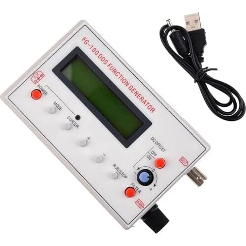 DDS Signal Generator FG-100 LCD Display Sine Frequency 1HZ-500KHz Counter Function Signal Source Generator Meter