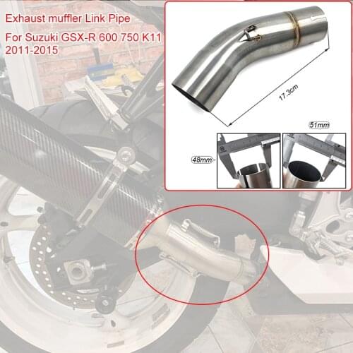 GSX-R 600 750 K11 Motorbike Exhaust Muffler Section Mid Link Pipe For Suzuki GSXR 600 750 K11 2011 2012 2013 2014 2015 GSX R
