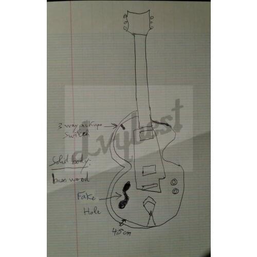 Customized body and headstock shape! 6 string electric guitar,rosewood fingerboad, colorful painting,print F hole, solid body