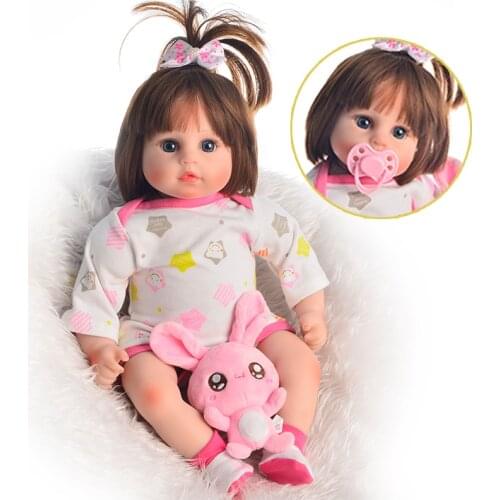 Artists delicate handmade doll 48cm Silicone vinyl adorable Lifelike toddler Baby Bonecas girl bebe doll reborn toy oyuncak beb