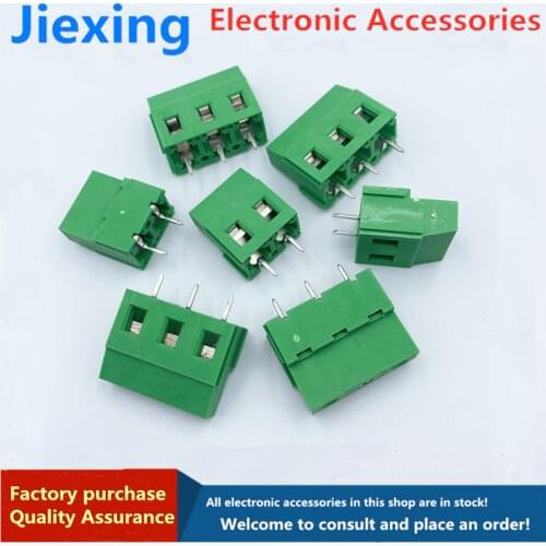 10pcs screw type PCB terminal EX/MF/KF/MG129-5.0/5.08/7.62mm 2P3P can be spliced green