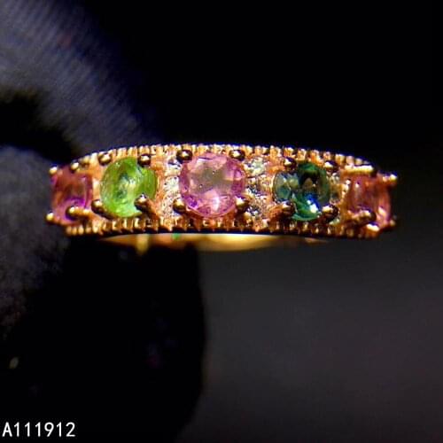 KJJEAXCMY fine jewelry natural Tourmaline 925 sterling silver new women ring support test trendy