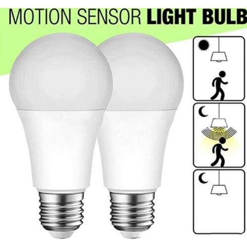 12W E27 Motion Sensor Detection Light Bulb Smart Sensor Night Light for Home Hallway Stairs Pathway Sensor Lamp