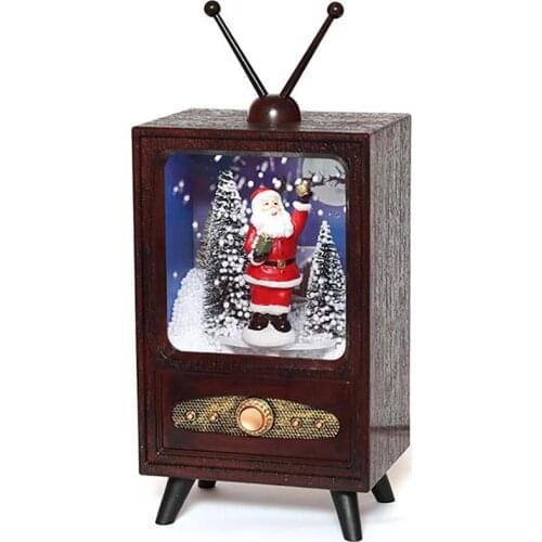 Mini Retro Christmas Snow Music TV Party Atmosphere Decoration Christmas Home Scene Decoration Supplies