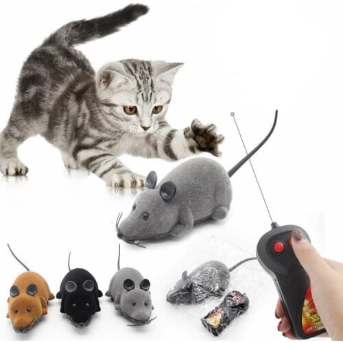 Mouse Toys Wireless RC Mice Cat Toys Remote Control False Mouse Novelty RC Cat Funny Playing Mouse Toys For Cats Pluch Mouse Toy