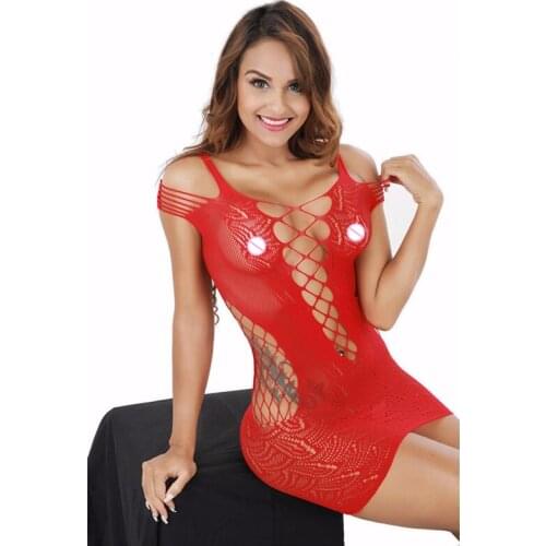 Nightwear Underwear Womens Camisole Sexy Hollow Out Buttocks Jacquard Weave Perspective Lovely dress Fetisch Latex wy