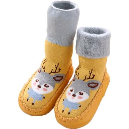 Autumn/winter 2021 New baby men and women toddler shoes socks thick-haired long barrel anti-slip socks