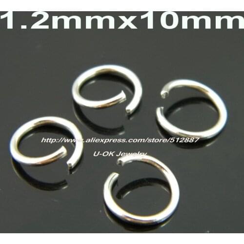 1.2mm*10mm 100pcs 316L Stainless Steel Open Jump Rings Fashion DIY Jewelry Findings Accessories F039