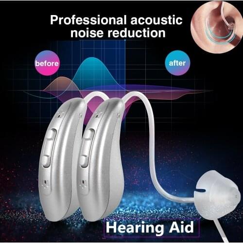 Rechargeable Digital Hearing Aid Earphone Amplifier Hearing Ear Aids Deaf-aid Audiphone for the Hearing Loss Deafness One Pair