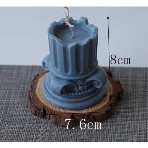 Roman Column Candle Mold Vintage Style Construction Shape Decorative Candle Silicone Molds Handmade Creative Wax Mold