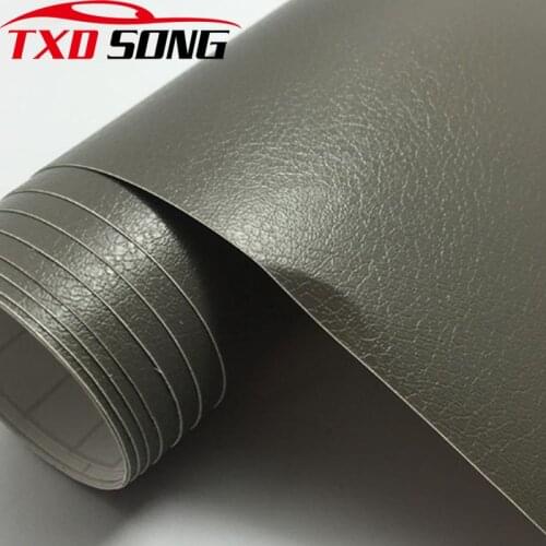 50cm*200/300cm Grey Leather Grain Vinyl For Car Panel Dashboard Internal DIY Wrap Decals Adhesive PVC Car Styling Sticker