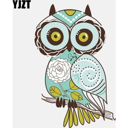 YJZT 10.8CM*16.4CM Funny Hand Drawn Owl PVC High Quality Car Sticker 11-01282