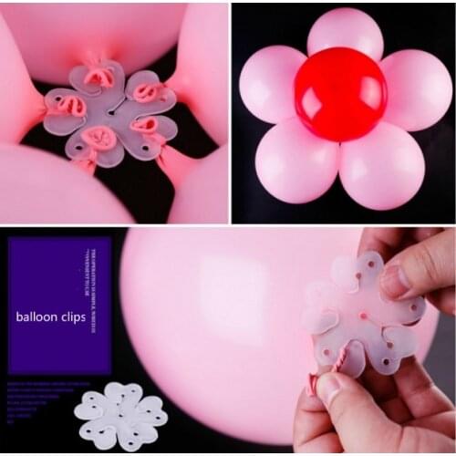 10Pcs Flower Shape Balloon Clips Tie Helium Gas Air Balloons Sealing Button Clip For Wedding Party Christmas Birthday Decoration