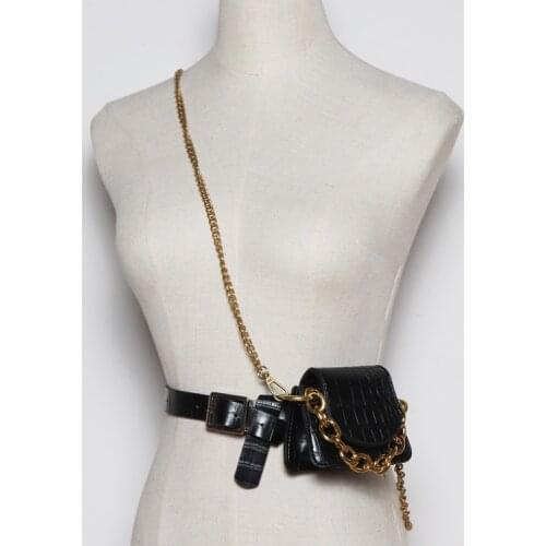 Women Fashion 2021 New Fashion Chain Portable One Shoulder Wallet Crocodile Mini Crossbody Waistbags