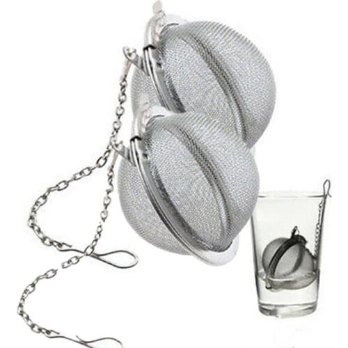 1pc Stainless Steel Tea Strainer Infuser Sphere Locking Spice Ball Mesh Filter Loose Tea Leaf Spice Hook Filter