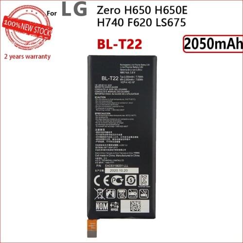 100% Genuine BL-T22 BL T22 For LG Zero H650 H650E H740 F620 F620L LS675 F620S H650K BL-T22 2050mAh Batteries With Tracking Code
