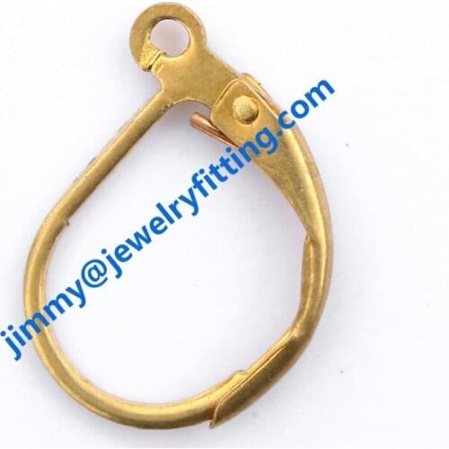 2014 New fashion jewelry findings brass lever back earring clip Screw back earrings clip earring fittings D shape