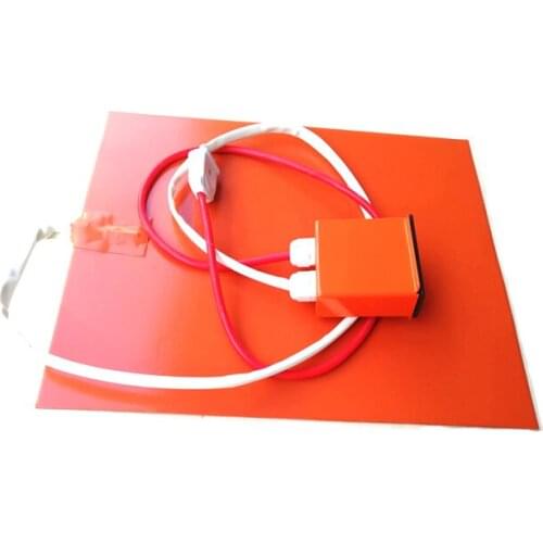 24v 95w 300*400*1.5mm Silicone Rubber 3d Printer Heat Bed adhesive 1 side digital thermostat on wire 1000mm lead out from short