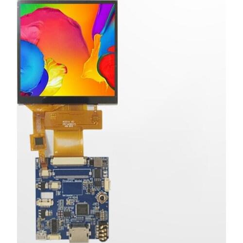 4.0 inch 480*480 LCD, HDMI interface, high brightness, TFT LCD capacitive touch panel with a HDMI transfer board