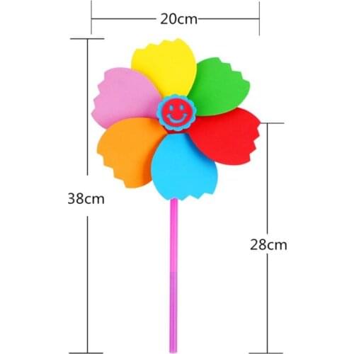 6Pcs DIY EVA Windmill Pinwheel Wind Spinner Kids Toy Garden Lawn Party Decor Toy Kindergarten BX0D