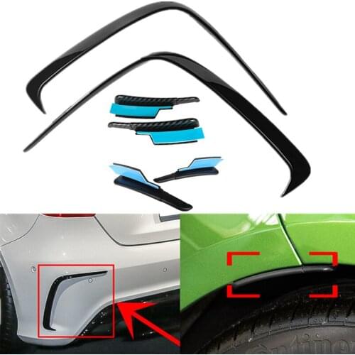 Car Styling Rear Bumper Lip Canards Vents Spoiler+Wheel Eyebrow For Mercedes Benz W176 A180 A200 A250 A45 AMG 2013-2018